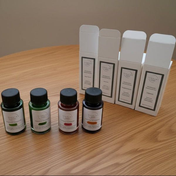 Natural handmade botanical inks in branded boxes