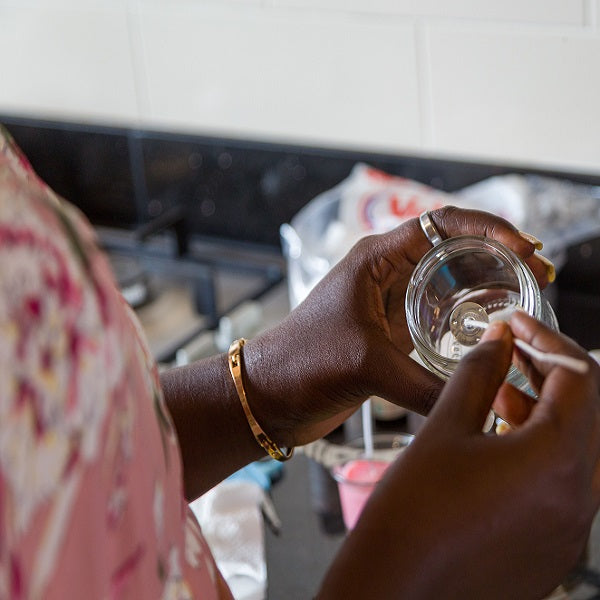 Candle making workshops - centring the wick