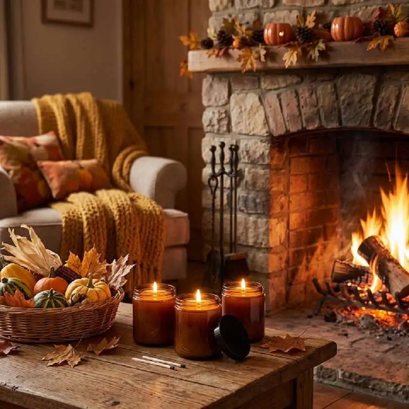 Handmade autumn and Halloween candles. Hand poured in Cardiff with soy wax.