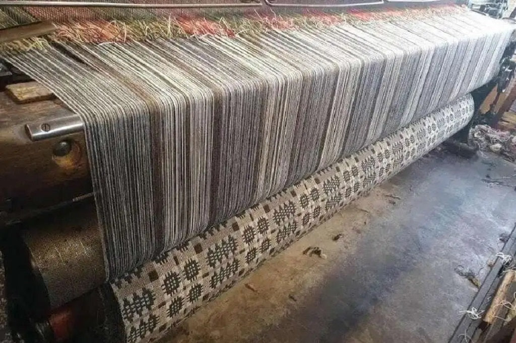 Welsh Blankets - Dinefwr blanket on the loom