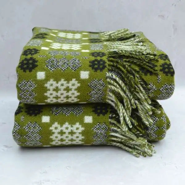 Welsh blankets - Cwm Elan blanket in moss Green