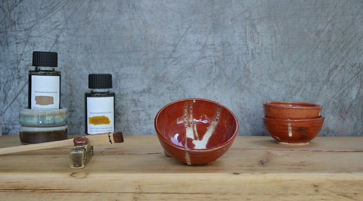 Water bowls are hand thrown to the TirGlas design. A variety of shapes and sizes as not everyone likes to work with the same style!