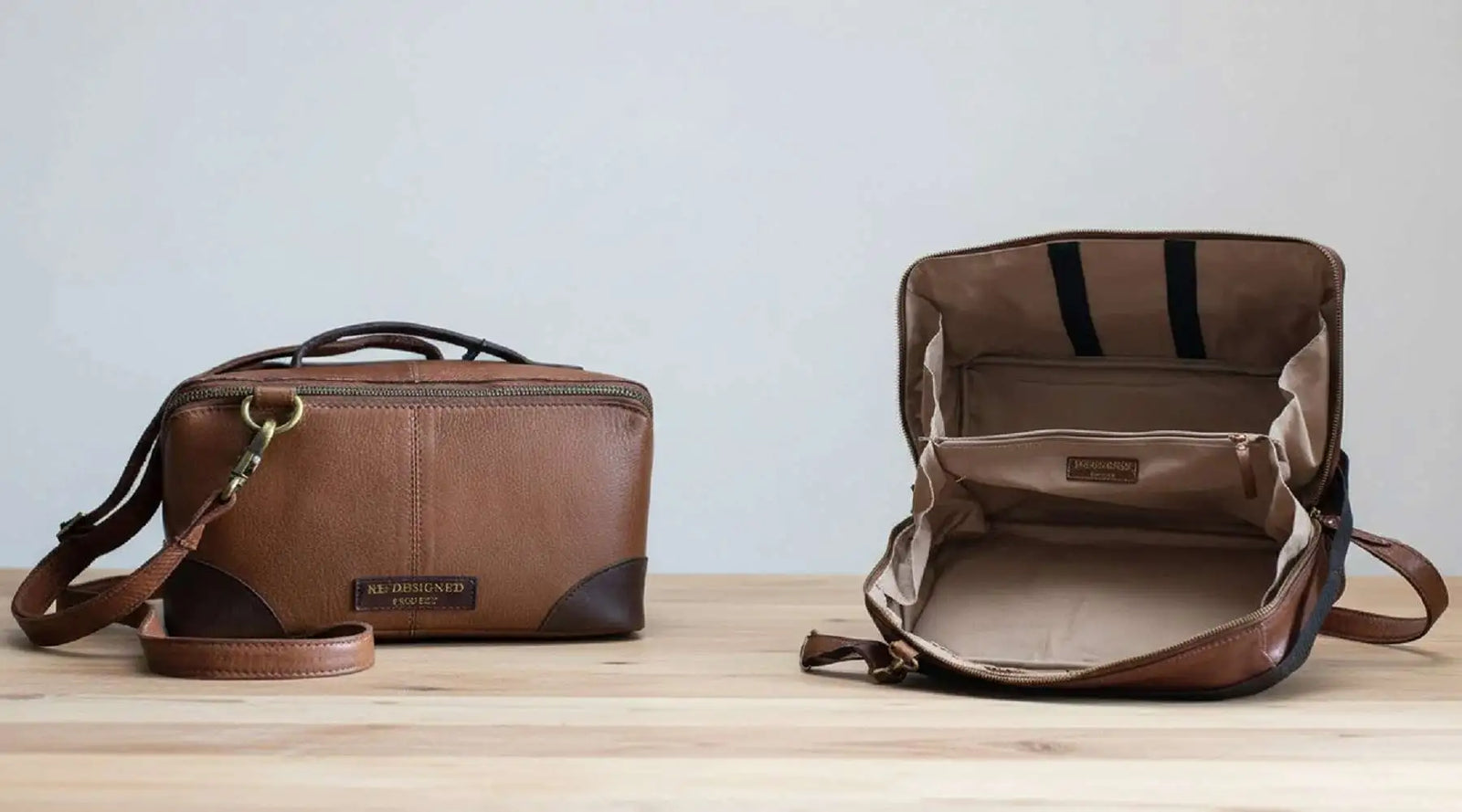 Redesigned Project Crossover Bags - handmade with premium leather for storing or carrying your knitting and crochet projects