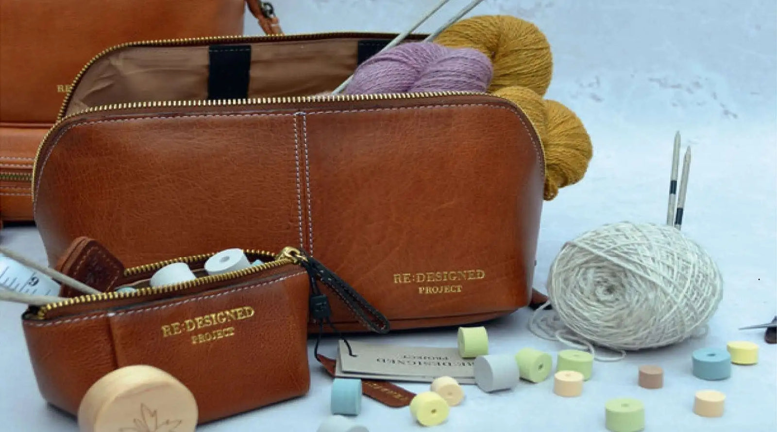 Redesigned Project - Handmade knitting and crochet bags, cases and organisers. All made with premium leather