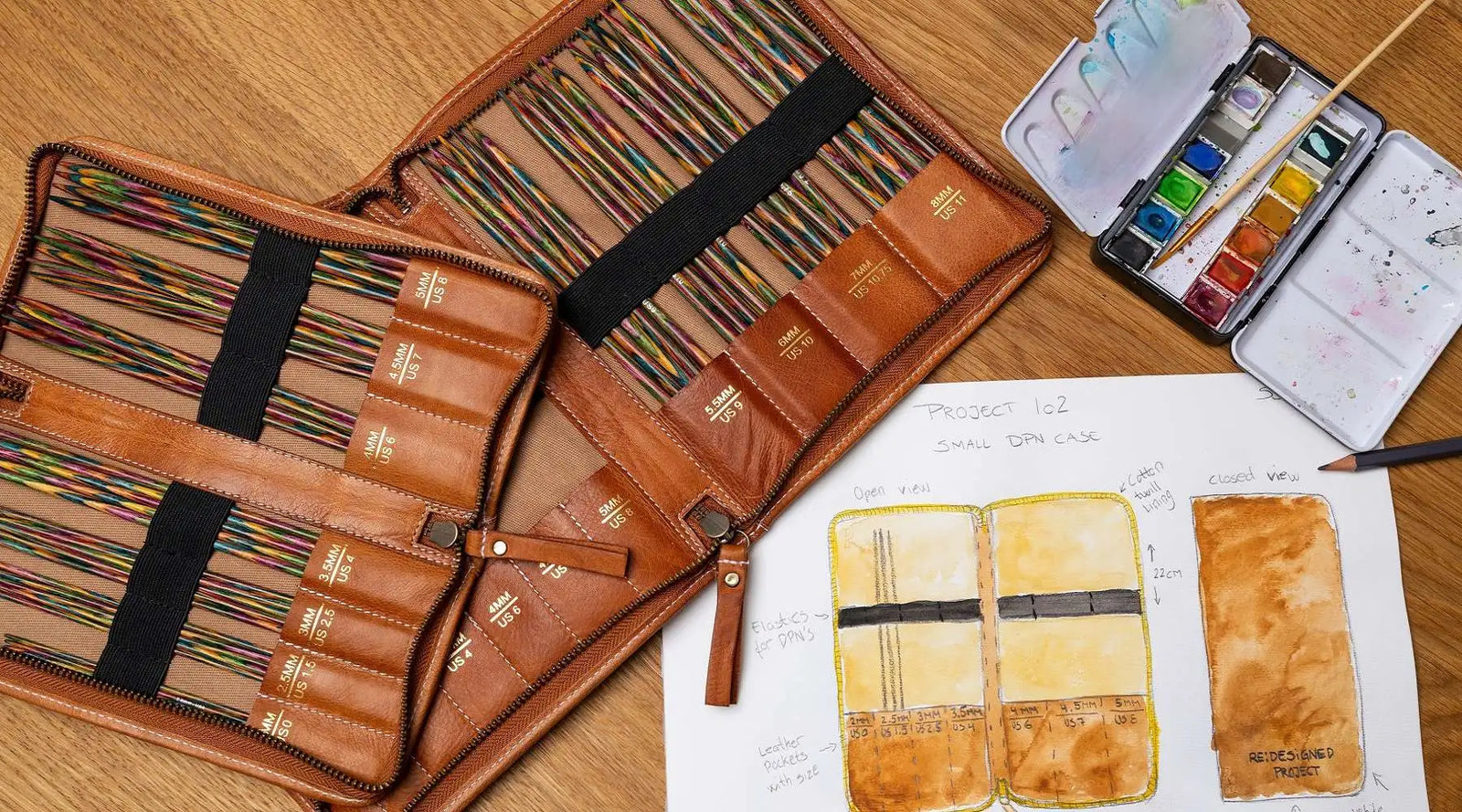 Redesigned Project Needle case. Handcrafted in premium leather