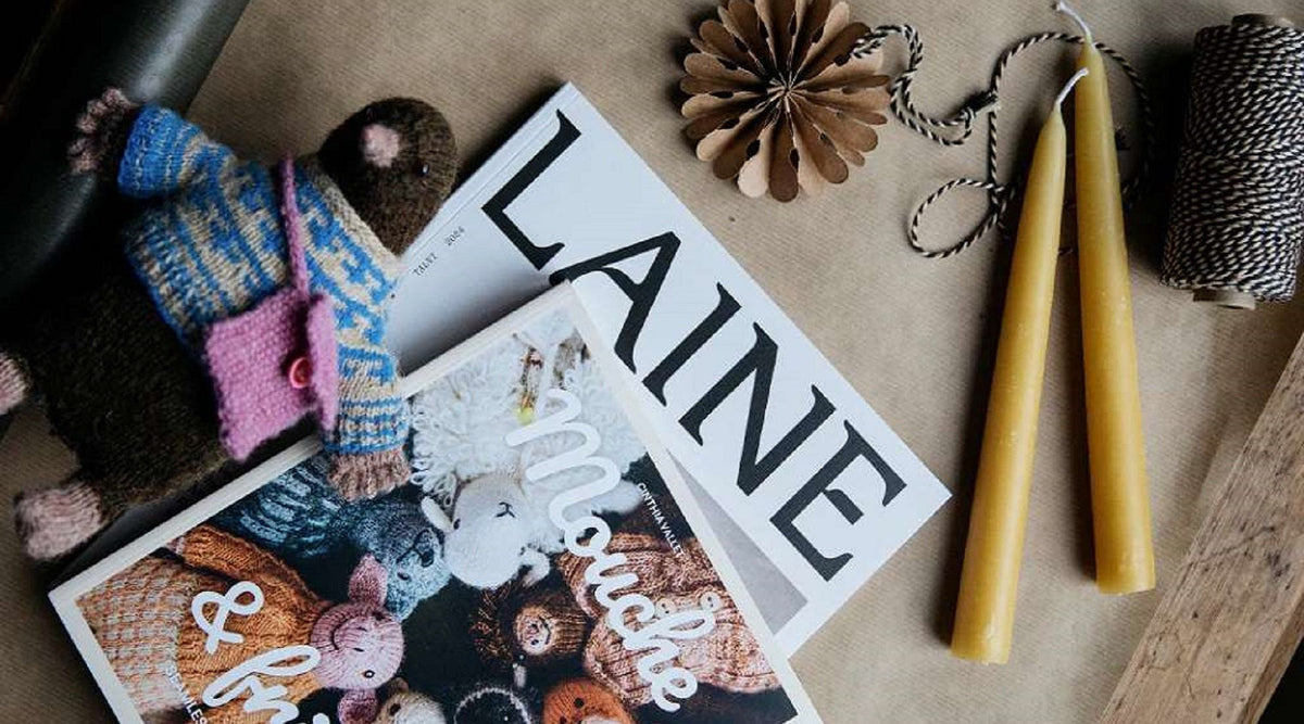 Last chance for discontinued ranges of Laine and Faire knitting books and magazines.
