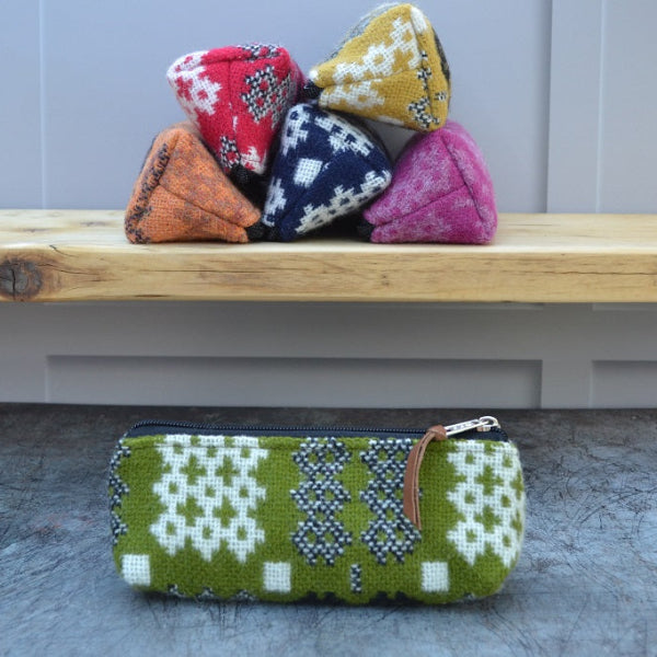 Welsh tapestry pencil cases Green