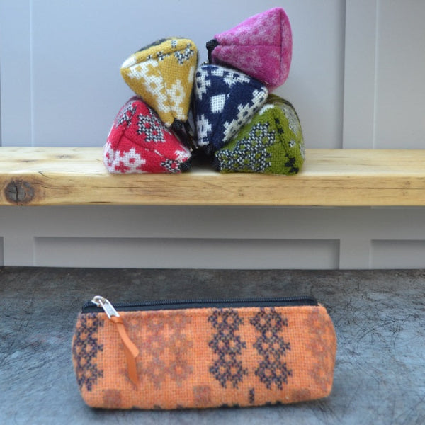Welsh tapestry pencil cases Burnt Orange