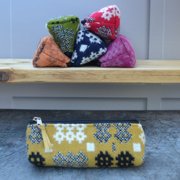 Welsh tapestry pencil cases Amber