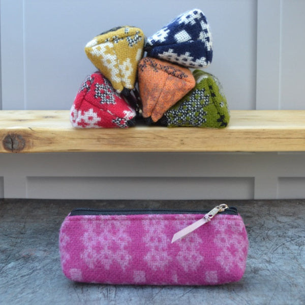 Welsh tapestry pencil cases Pink
