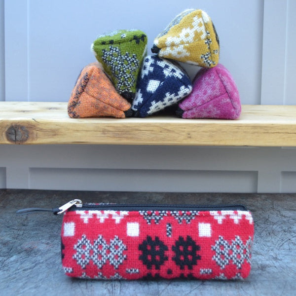 Welsh tapestry pencil cases Red