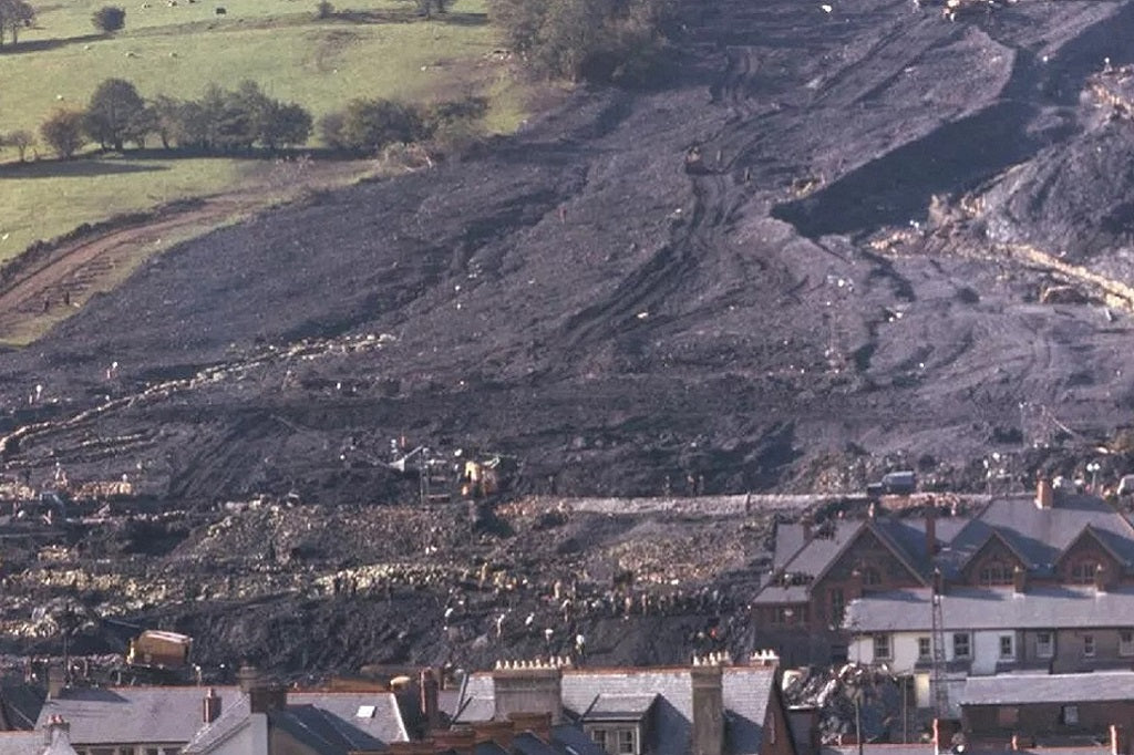 Aberfan disaster, 21st October 1966 when 116 children and 28 adults died when a massive coal tip collapsed