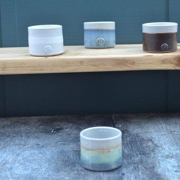 Stoneware Candle hand thrown and glazed in Sea Green. Other colour candles available