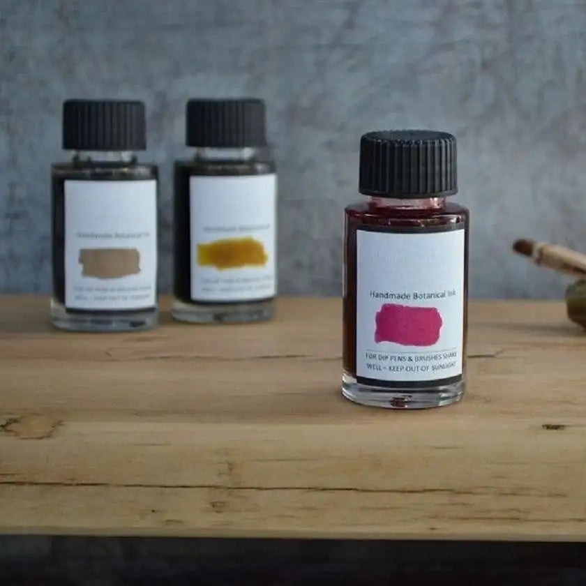 Handmade botanical inks made with natural dyes and pigments