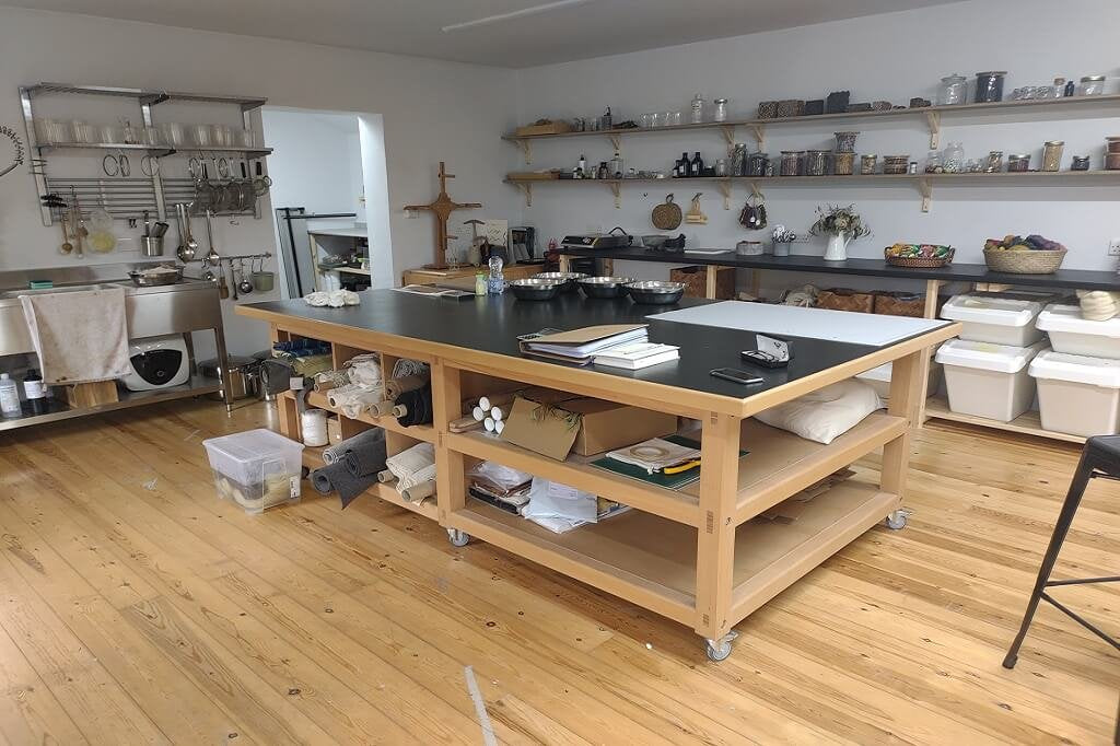 Natural dye workshops in purpose designed workshop