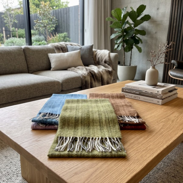 Frenni Wool Scarves in olive green