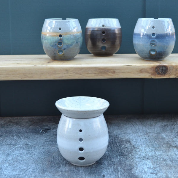 Stoneware Wax Melt Burners hand thrown and glazed in Sea Green. Other colour burners in this Collection