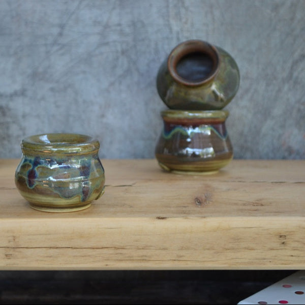 Handmade, hand thrown ceramic inkwells. Design 1