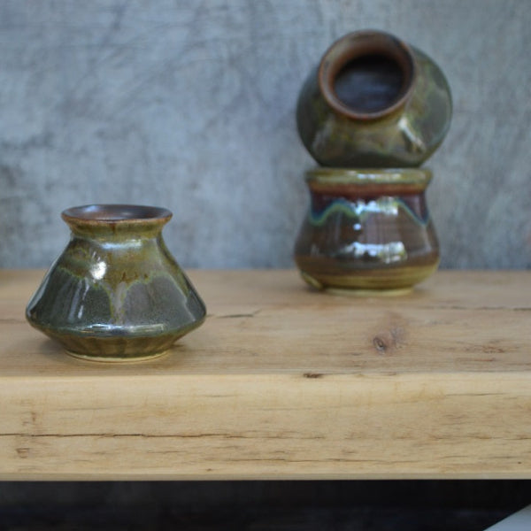 Handmade, hand thrown ceramic inkwells. Design 6