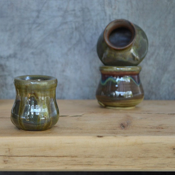 Handmade, hand thrown ceramic inkwells. Design 5