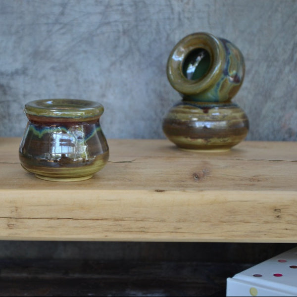 Handmade, hand thrown ceramic inkwells. Design 2