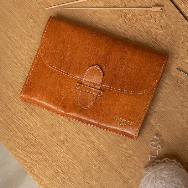 ReDesigned Project 18 - Leather Organiser for Knitting Needles Burned tan