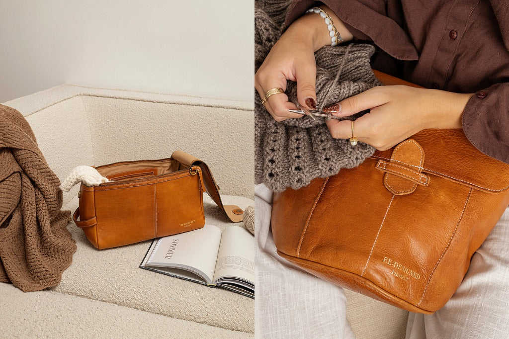 ReDesigned Project bags, cases and organisers - premium leather knitting bags