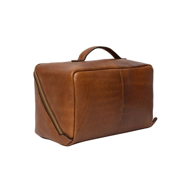 ReDesigned Halima Leather Toilet Bag.  Walnut   