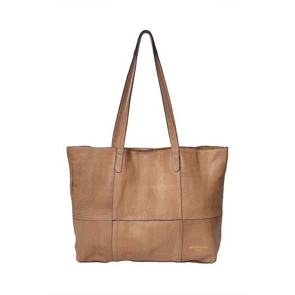 ReDesigned PROJECT 19, a comfy knitting companion - Soft Leather Shopper Bag - Taupe