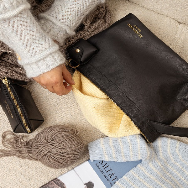 ReDesigned Project 31 Knitting Case. A large box style organiser for your knitting projects. Black  