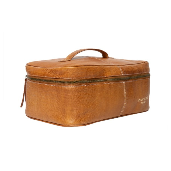 ReDesigned Project 31 Knitting Case. A large box style organiser for your knitting projects. Burned Tan