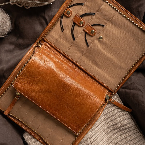 ReDesigned Project 8 Knitting Needle Organiser - Burned Tan  