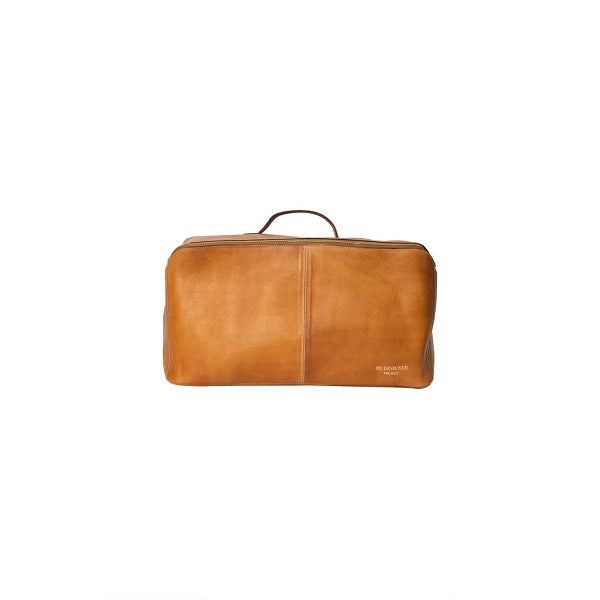 Redesigned Project 40 leather bag with shoulder strap.  Burned Tan