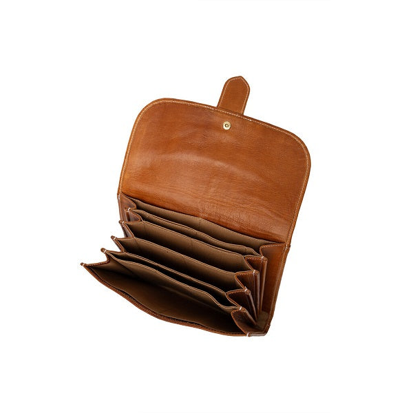 ReDesigned Project 18 - Leather Organiser for Knitting Needles Burned tan open view