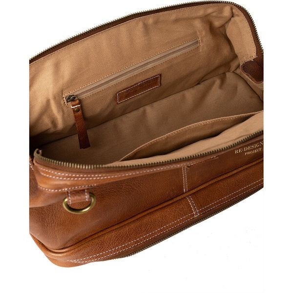 Redesigned Project 45 Leather Bag inside view. Walnut 