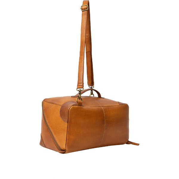 Redesigned Project 80 Burned Tan showing adjustable cross body strap