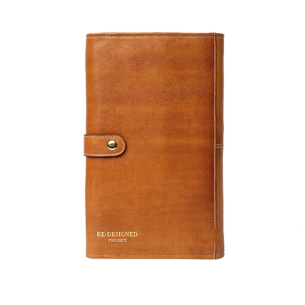 Redesigned project 82 needle case in premium leather - burned tan