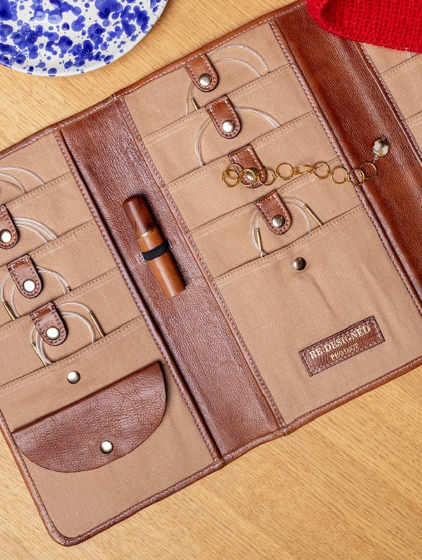Redesigned project 82 needle case in premium leather - open view 2
