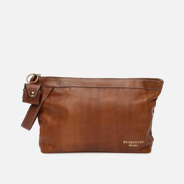 ReDesigned Project 3 - Premium Leather clutch for knitters and crocheters on the go - Walnut