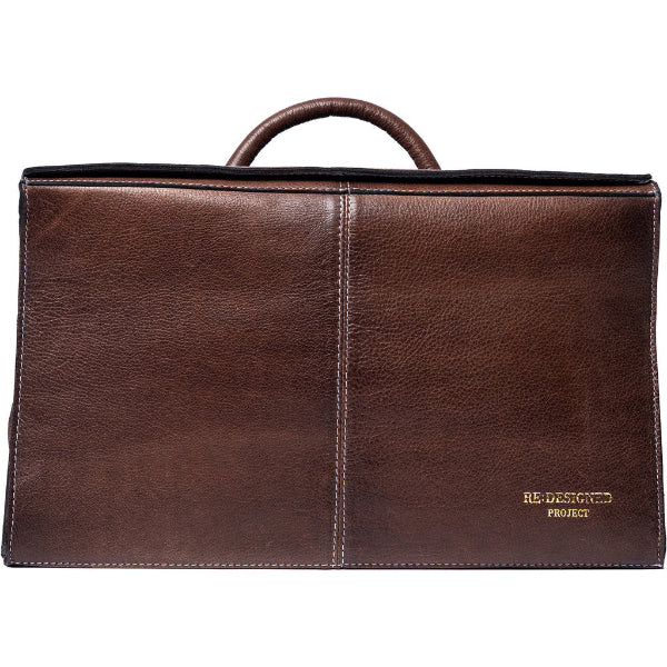 Project 115 a handcrafted leather knitting accessory bag designed to keep multiple knitting projects neatly organised in style, at home or on the go. Woodsmoke