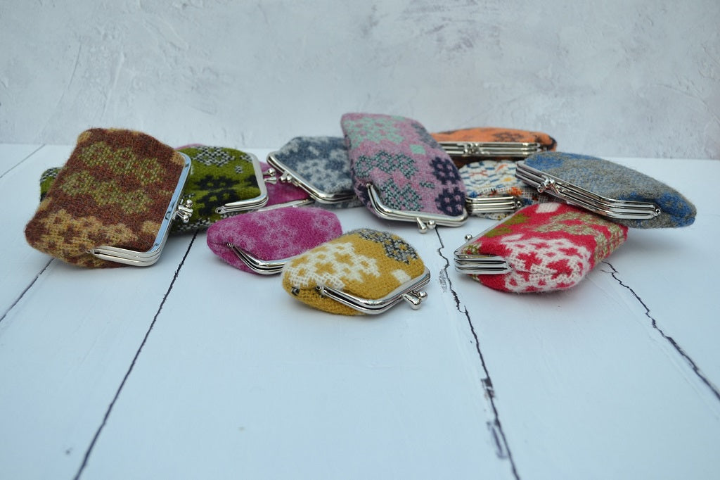 Welsh tapestry purses, pencil and glasses cases in traditional and contemporary patterns