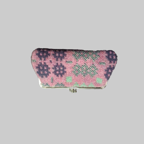Tapestry Purses - Large size purses with metal clasps in heather and mint colours