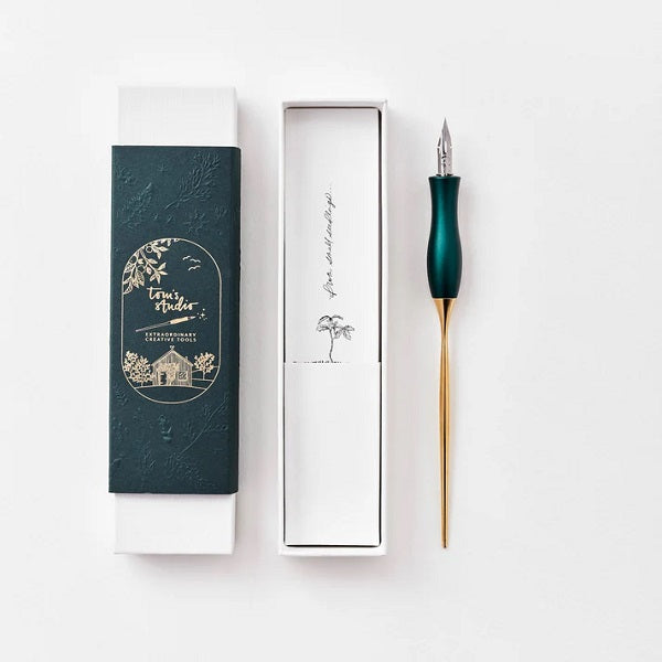 Tom's Studio - Calligraphy Pens - Bloom Straight, ivy in its package box