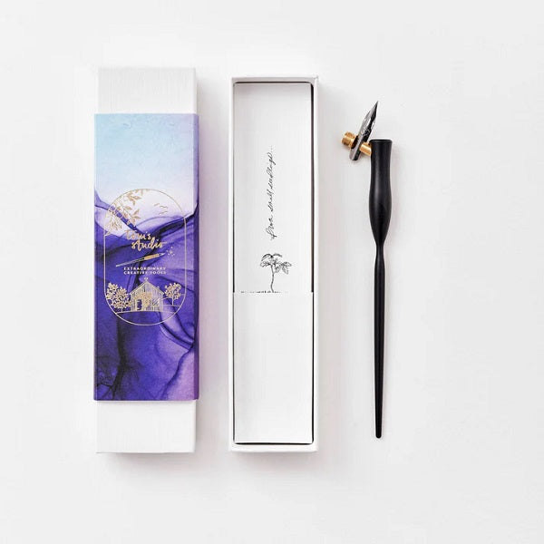 Toms Studio Packing Box - Purple pen with packaging on a white background