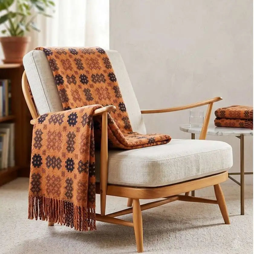 Welsh blanket - Pierhead on a chair in a modern living room