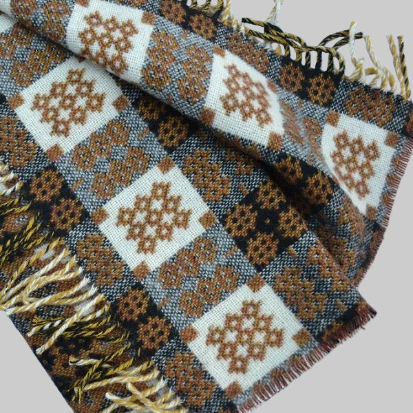 Textile with a geometric pattern on a white background